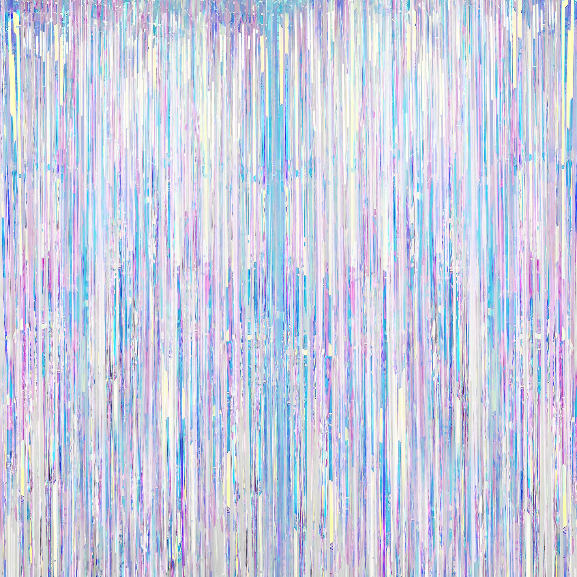 KatchOn, Neon Iridescent Streamers - Pack of 2 | Iridescent Party Decorations | Mermaid Birthday Decorations | Fringe Backdrop for Anniversary, Enagegment, Bachelorette Party Decorations