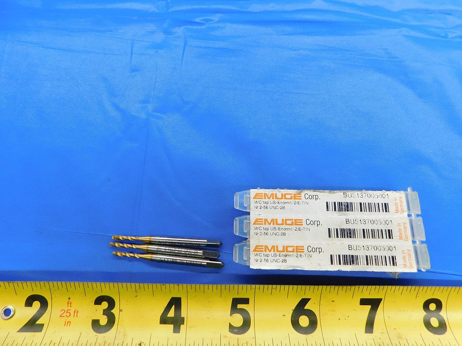 3PCS New EMUGE 2 56 UNC-2B HSS TiN Coated M/C TAP 2 Spiral Flute ENORM1 Z/E .086 - FAX-MB7000