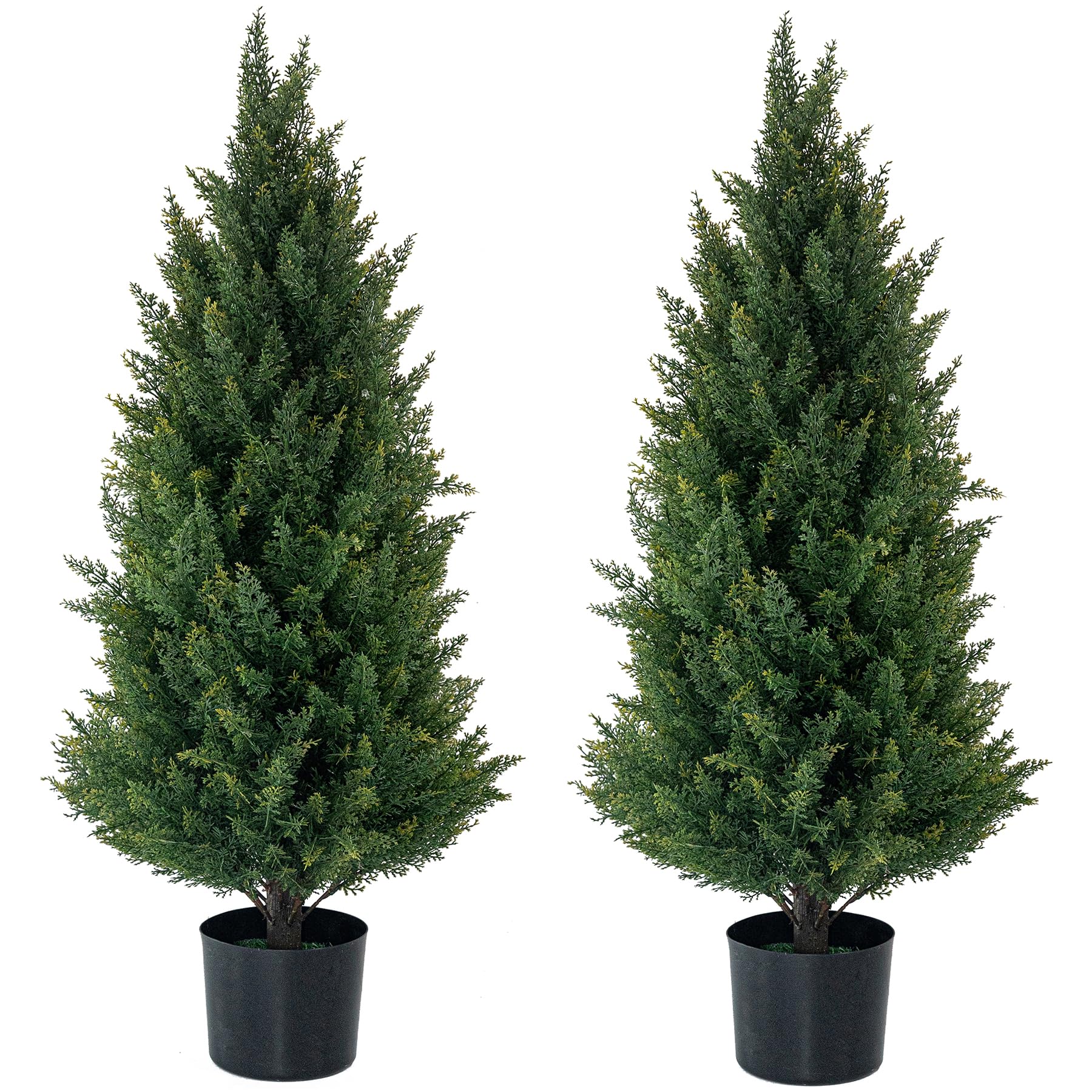ECOLVANT 3ft Artificial Cedar Trees Set of 2