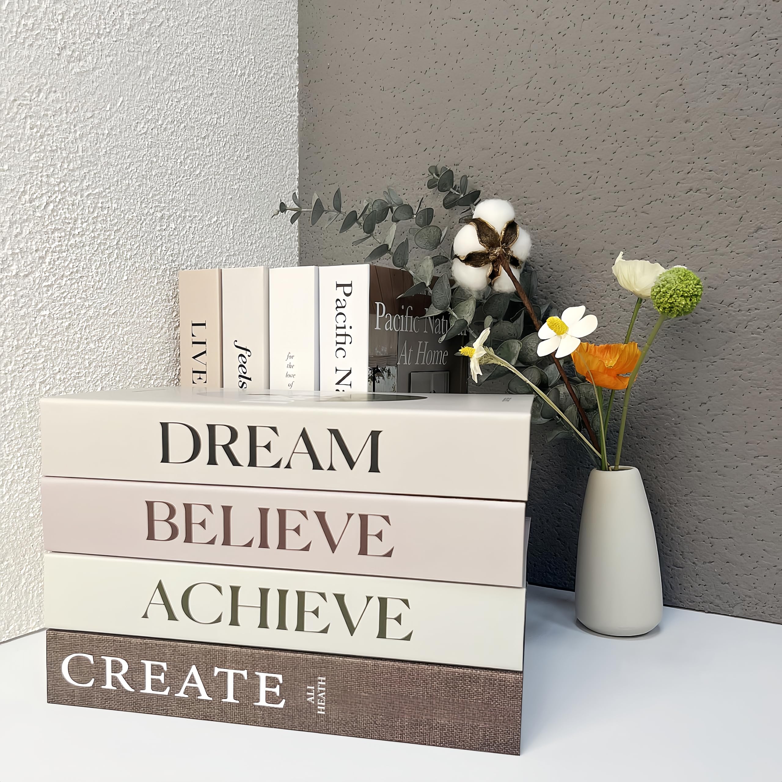 Confezione da 8 libri decorativi, Ediactcyl decorativi, libri finti per la decorazione della casa con copertina rigida, impilabili di libri finti per libreria, decorazione della stanza (M63)