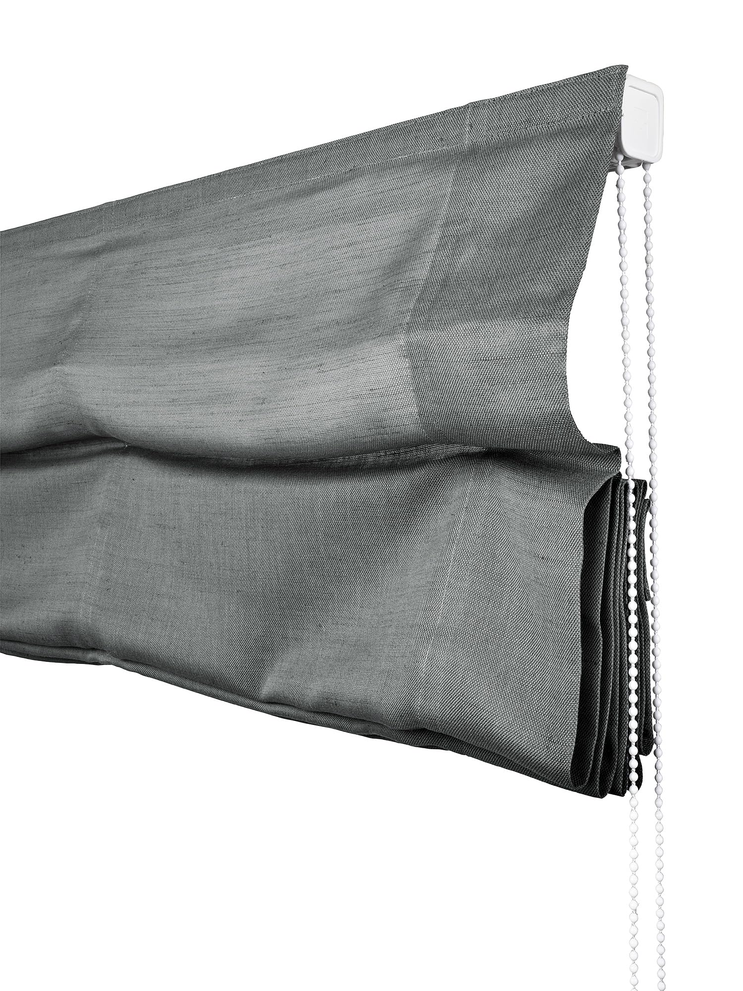 Estore Pieghevole Senza Aste in Lino Grigio 90 x 175 cm