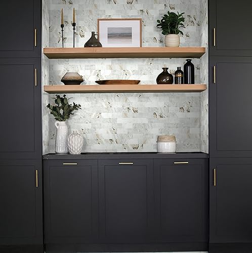 Miniatura 6 de Daltile SimplyStick Mosaix - Mosaico biselado de piedra natural de mármol de 2 x 4 pulgadas en blanco Daphne para paredes y salpicaduras  (12