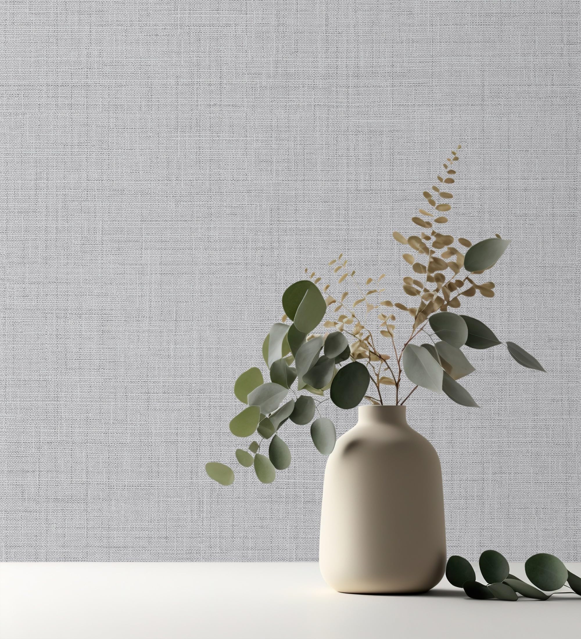GAULAN 681277 Papier peint vinyle imitation lin texturé en relief pour mur salon cuisine bain chambre couloir salle à mange tête de lit hall d'entrée - Rouleaux de 10 m x 0,53 m