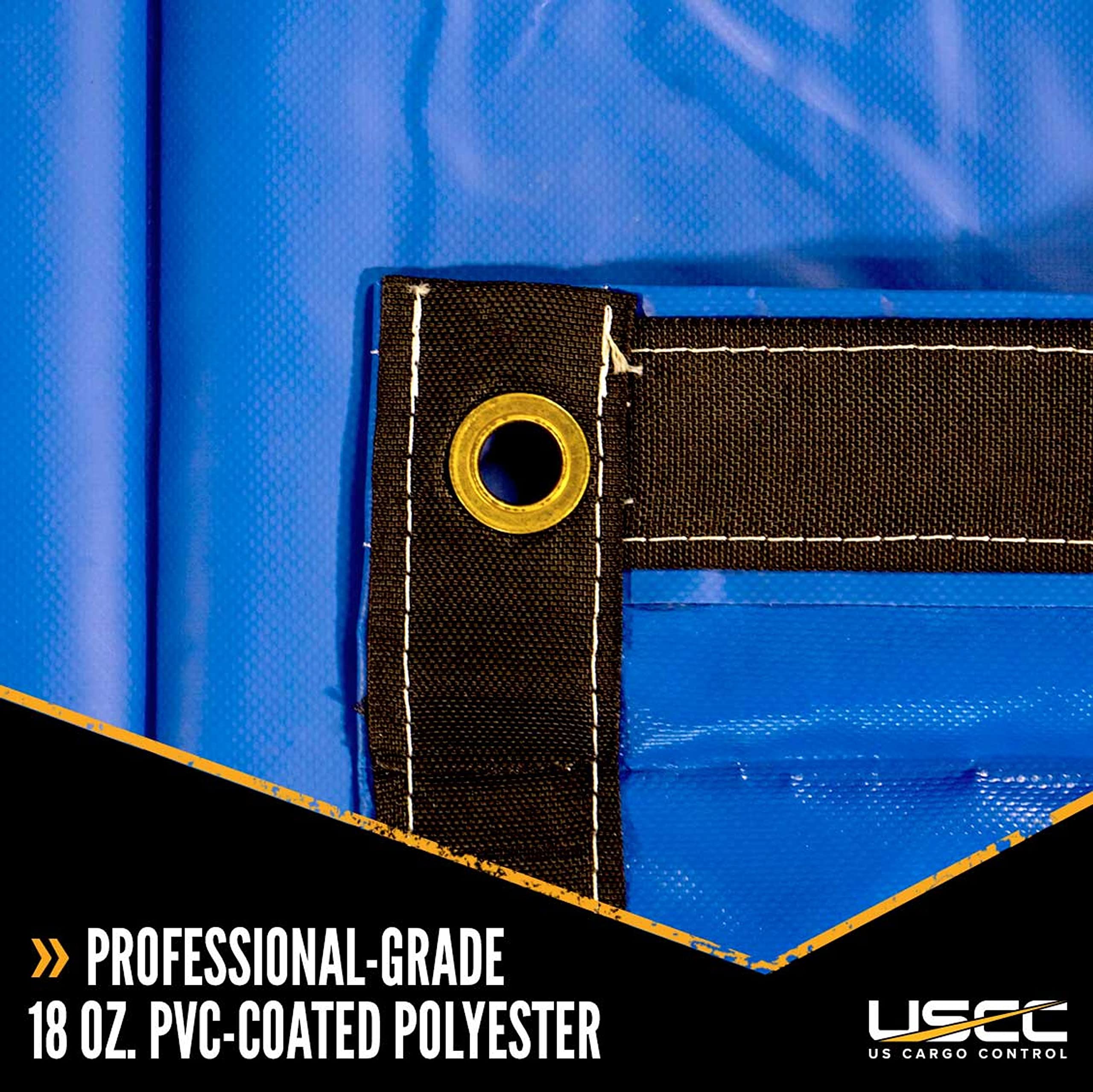 US Cargo Control Heavy Duty Lumber Tarp - 20 Feet x 28 Feet with 6 Foot Drop and Flap - Strong and Reliable Protection for Your Flatbed Trailer Cargo - 18 Ounce Blue Trailer Tarp