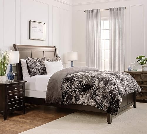 Miniatura 3 de Chanasya - Juego de funda de edredón de pelo sintético de color gris, tamaño queen, 3 piezas, suave y acogedor, esponjoso, de lujo, tela de visón,