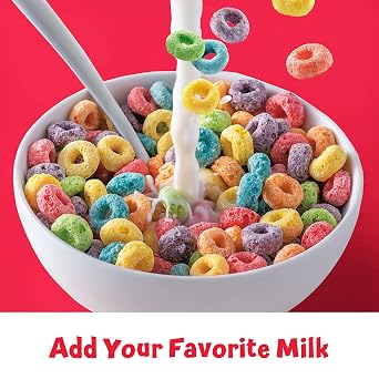 Kellogg's Froot Loops Breakfast Cereal, Fruit Flavored, Breakfast Snacks with Vitamin C, Giant Size, Original, 27oz Box (1 Box)