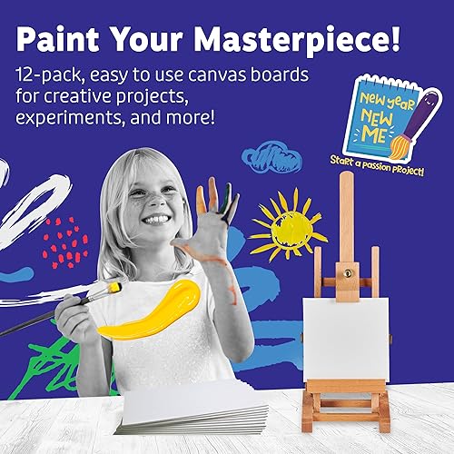 Miniatura 52 de Artlicious Lienzos para pintar – Paquete de 12,8 x 10 pulgadas en blanco – Paneles artísticos 100% algodón para pintura al óleo, acrílica y acuarela
