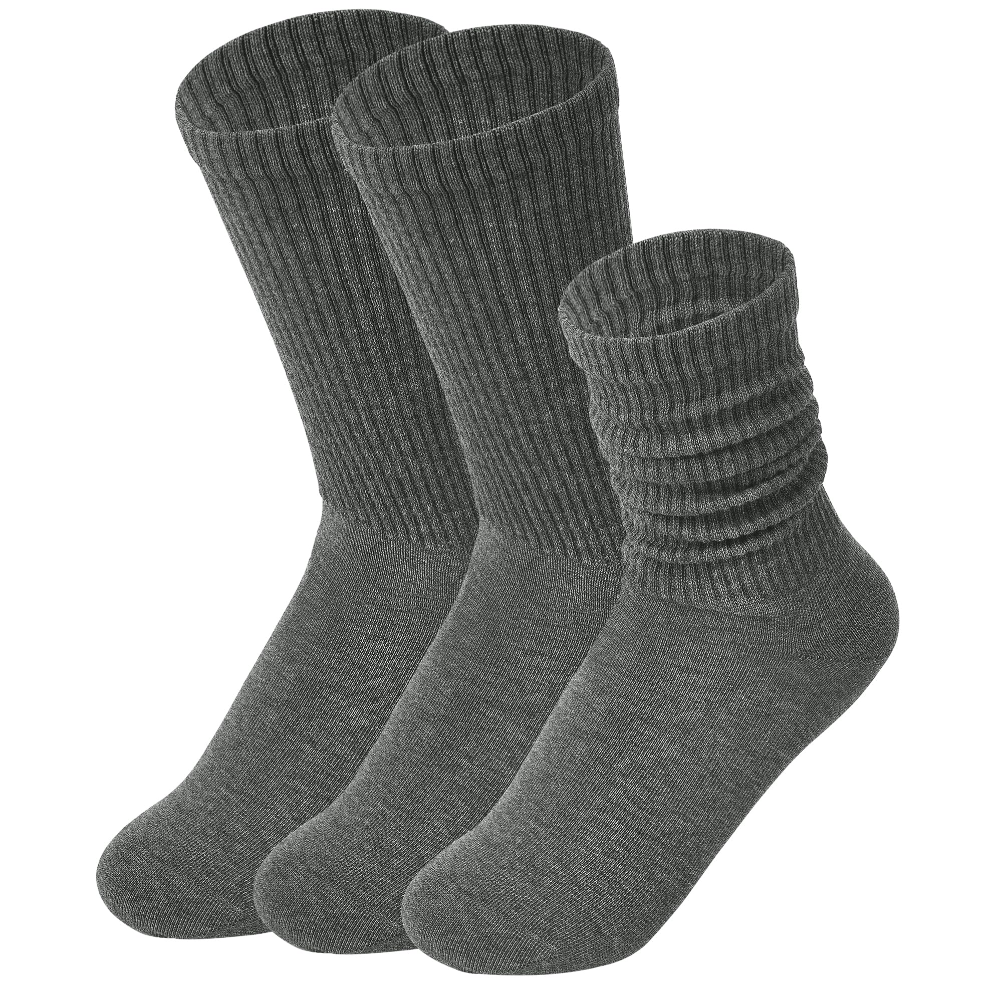 Zonuncix Womens Cozy Crew Socks Cotton Slouch Socks Casual Calf Socks Trouser Dress Socks Boot Socks 3 pairs