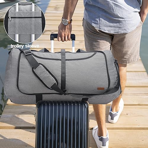 Miniatura 5 de VS VOGSHOW - Bolsa de lona de viaje grande para mujeres y hombres, plegable, plegable, para campamento, para viajes, impermeable, para fin de