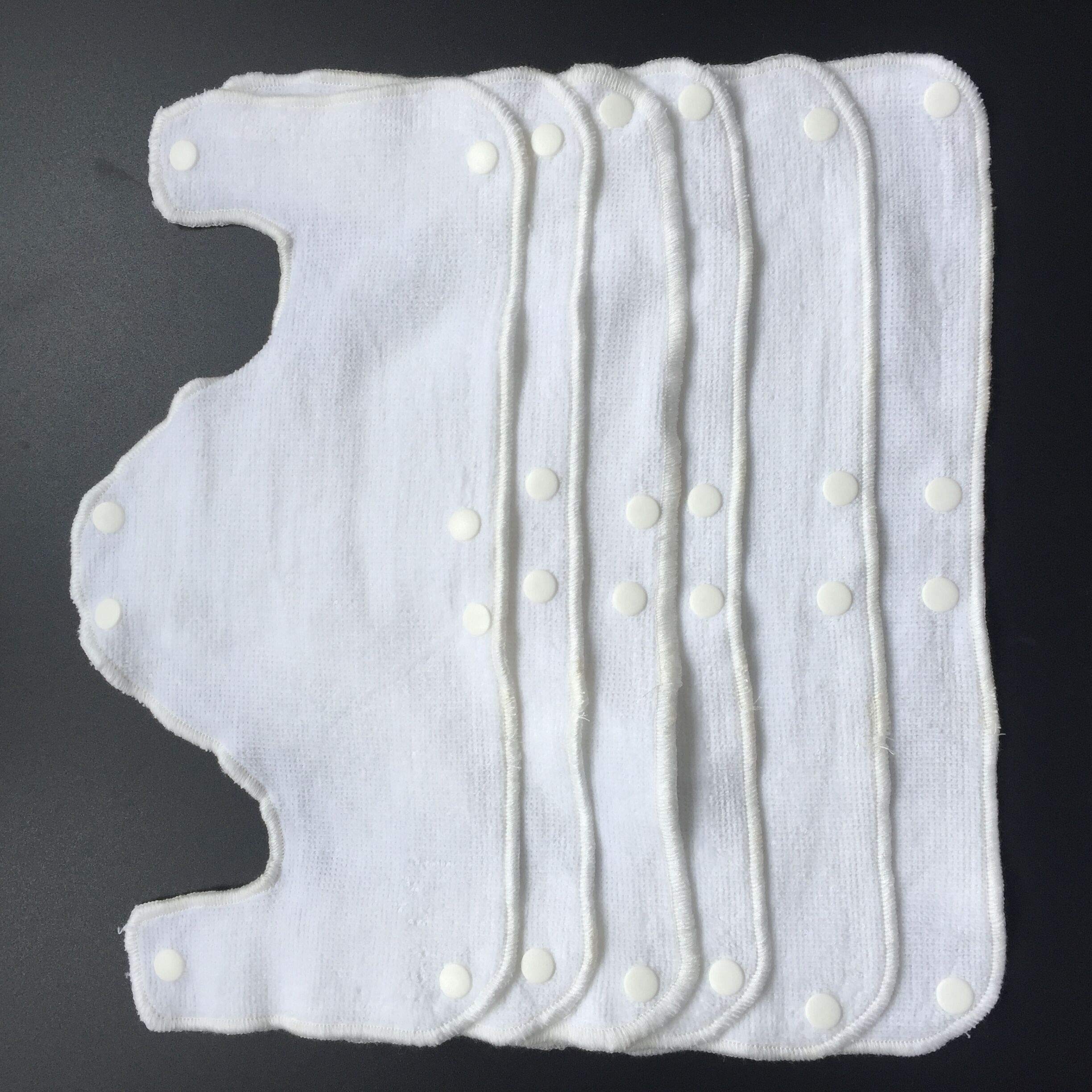 Forro de algodón de rizo lavable para casco duro (6 piezas, blanco, tamaño grande de 6 pulgadas y 12 pulgadas)