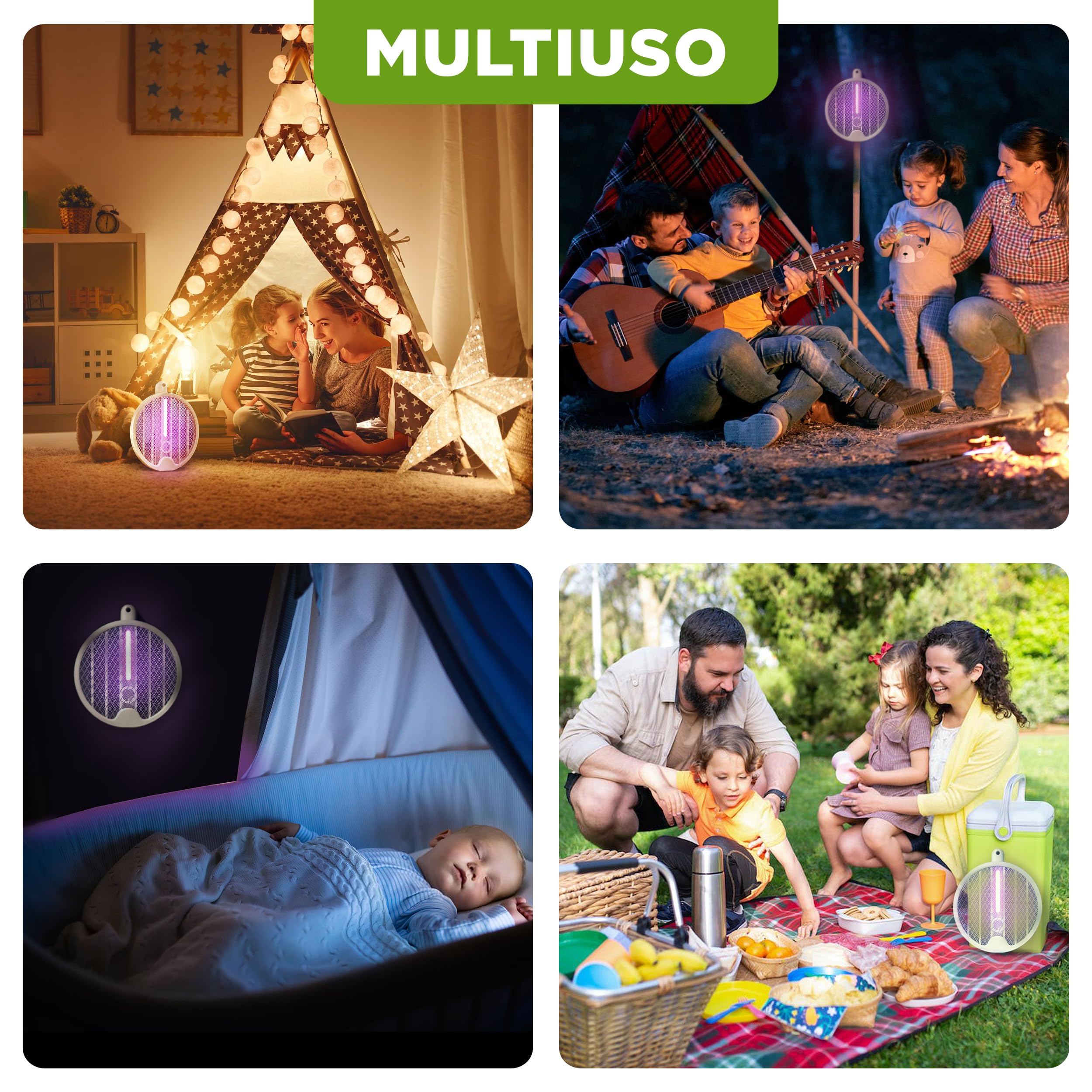 ISOTRONIC scacciamosche elettrico protegge zanzare falene trappola luce UV pieghevole trasporto montaggio parete insetticida interno esterno 1 pezzi efficace difesa stop insetti ricaricabile casa