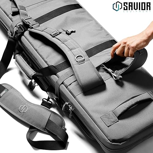 Miniatura 5 de Savior Equipment Specialist Series Tactical Double Long Gun Bag Case Backpack 4 Pistol Handgun Storage, Lockable Zippers, Padded Drag Handles,