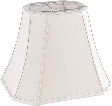 GO&SO Square Cut Corner Lampshade, 8x14x11 Inch Medium Table Lamp Shade Beige Dark Dot, Natural Fabric Handcrafted, Easy Assembly Required Single Living Room Floor Lamp Shades Replacement,Modern