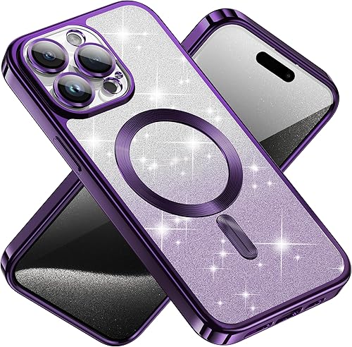 Miniatura 4 de Jmltech Funda magnética transparente para iPhone 15 Pro Max, silicona transparente a prueba de golpes con carga MagSafe, fundas protectoras de lujo