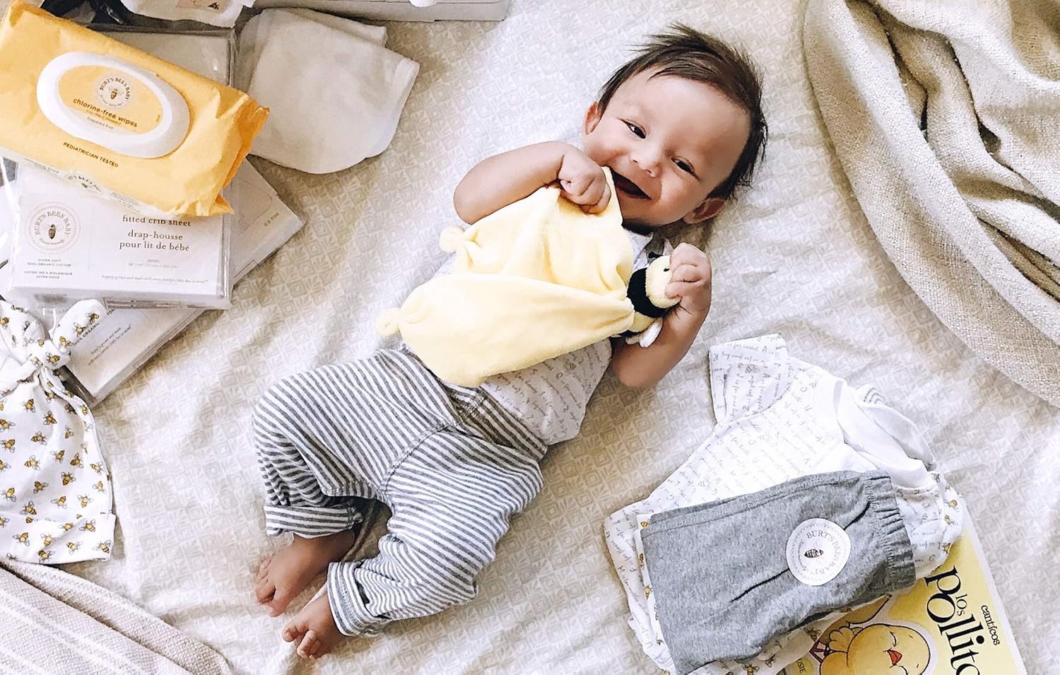 Burt's Bees Baby - Lovey Plush, Hold Me Bee Soother Security Blanket, Organic Cotton (Sunshine Yellow) , 12x12x3 Inch (Pack of 1) : Baby