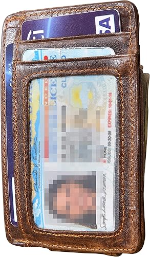 Miniatura 7 de Hopsooken broche para dinero cartera con bolsillo frontal cartera minimalista para hombre