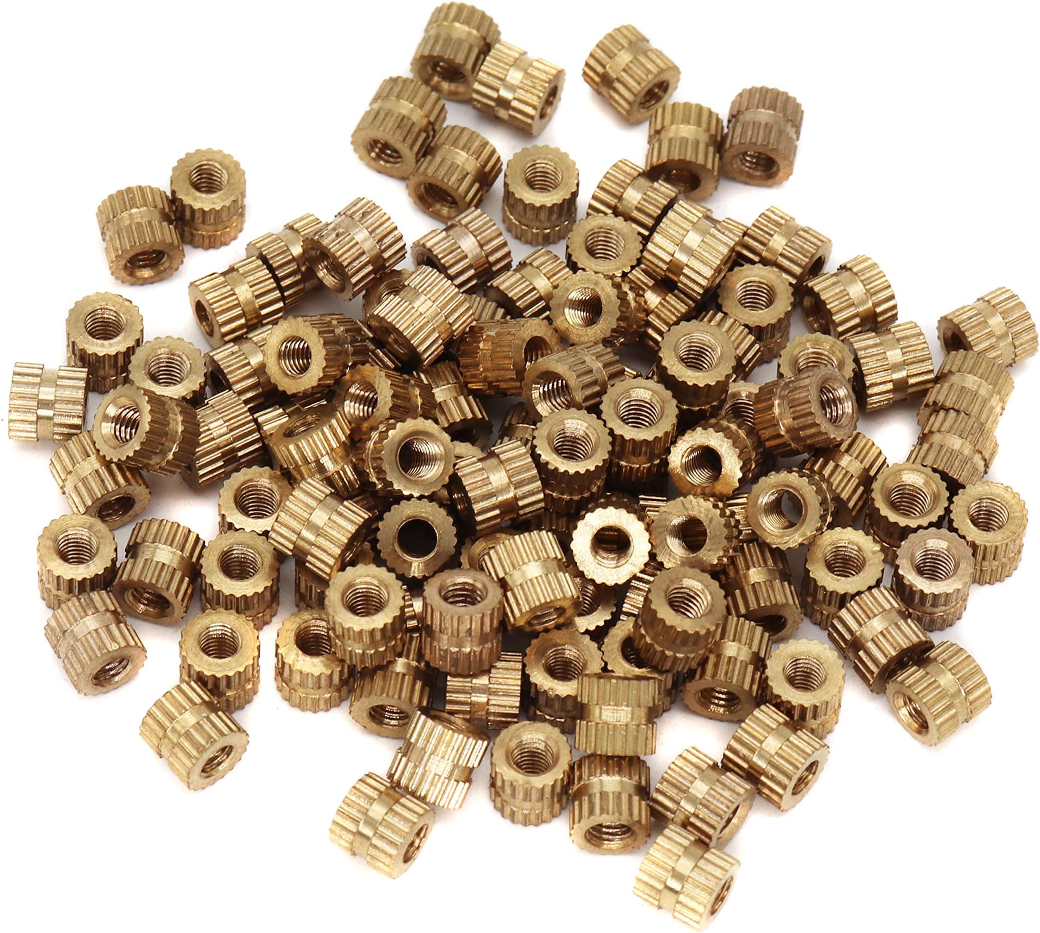 cSeao 120pcs M3 x 3 x 5mm Female Press in Thread Brass Heat Set Inserts Embedment Nuts for 3D Printer Laptop Plastic