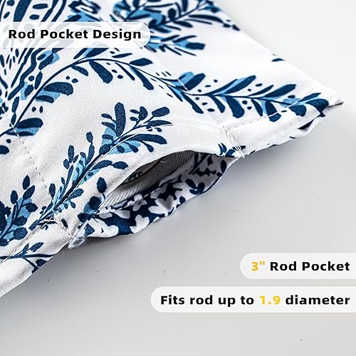 Miniatura 6 de DriftAway Isla Paisley - Cortina opaca con estampado floral y bolsillo para cortinero, con aislamiento térmico, 52 x 18 pulgadas, más cabecera de 2