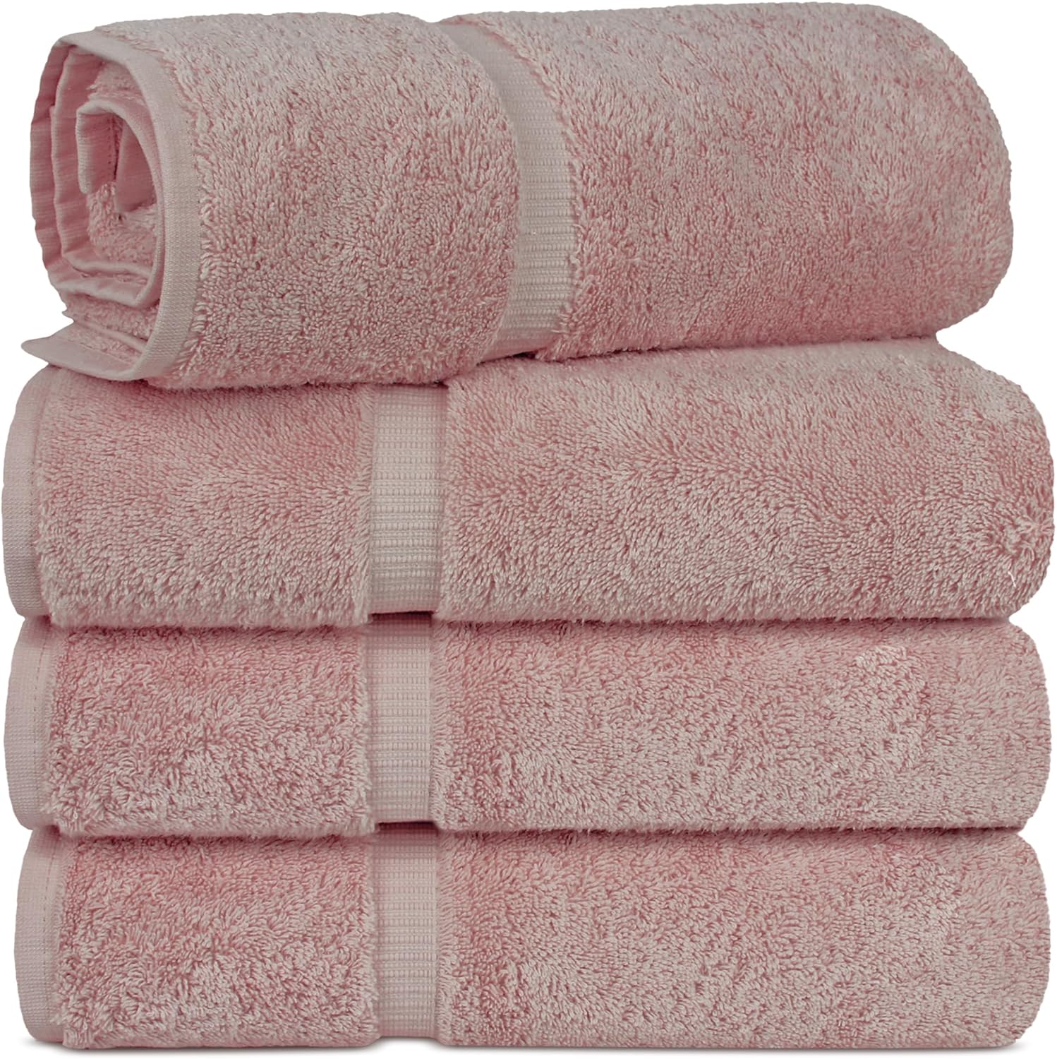 Chakir Turkish Linens | Hotel & Spa Quality 100% Cotton Luxury Turkish Towels | Soft & Absorbent (30x60 Inches Extra Large Bath Towels, Set of 4 - Pink) Pink 30''x60'' Inches Extra Large Bath Towels
