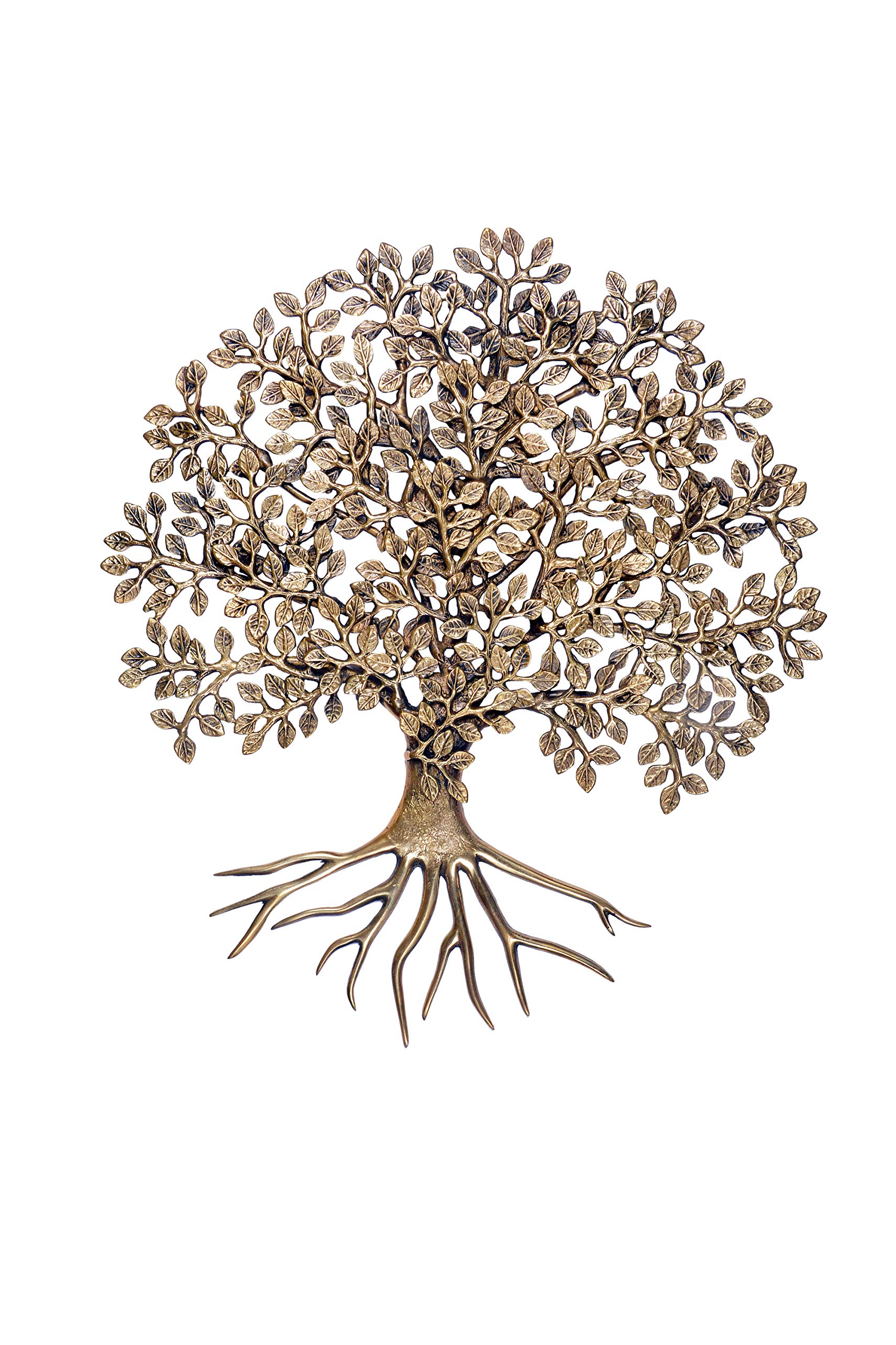 Bharat Haat Kalarambh Brass Table Standing Tree for Home Living Room Table Decor Showpiece Gift Items Collectible Handicraft Art, Yellow, 17 x 2 x 19.4 Inch (L x W x H)