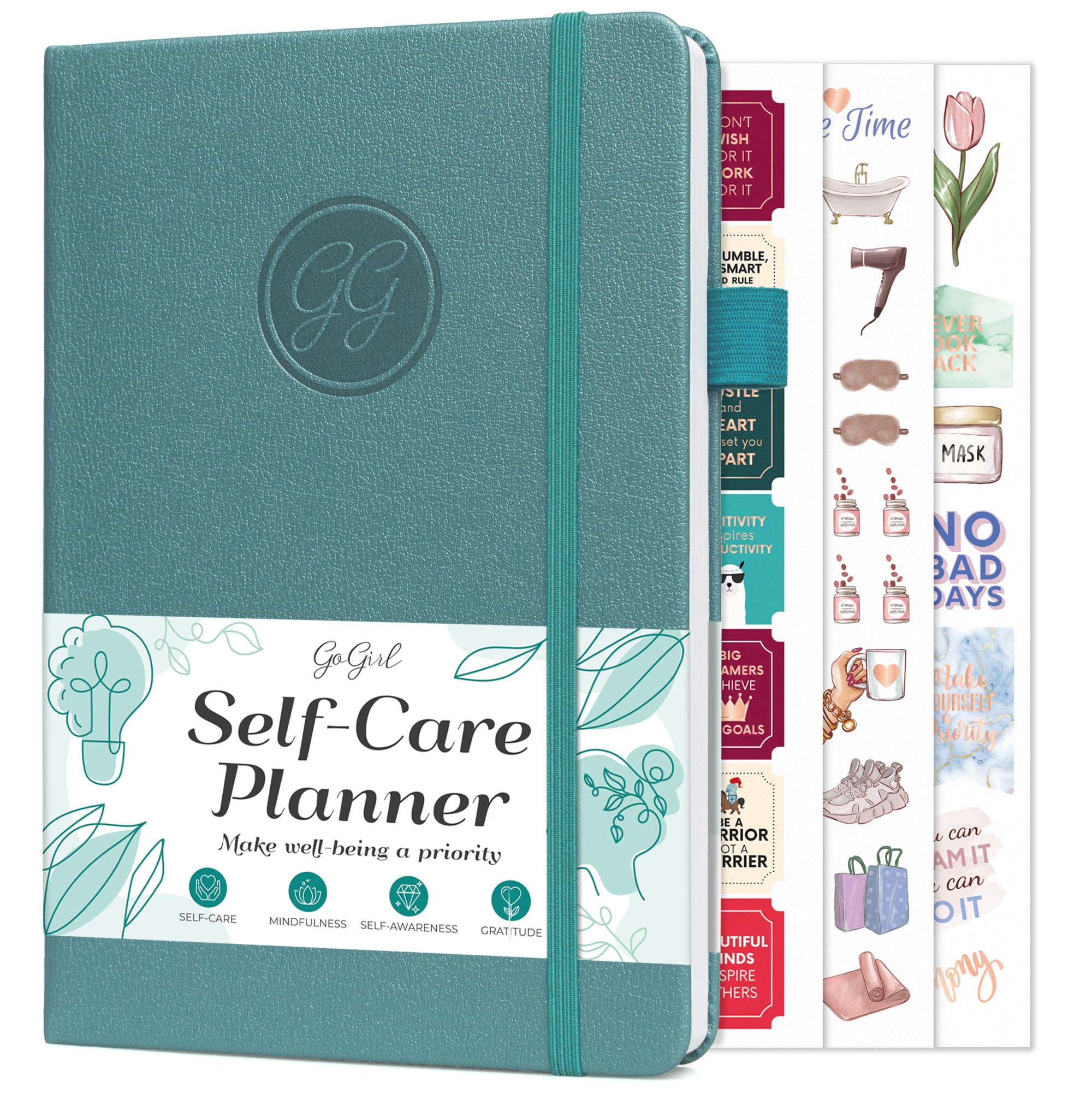 GoGirl Self-care Journal, Daily Mental Health Notebook with Mood & Wellness Trackers, Personal Development