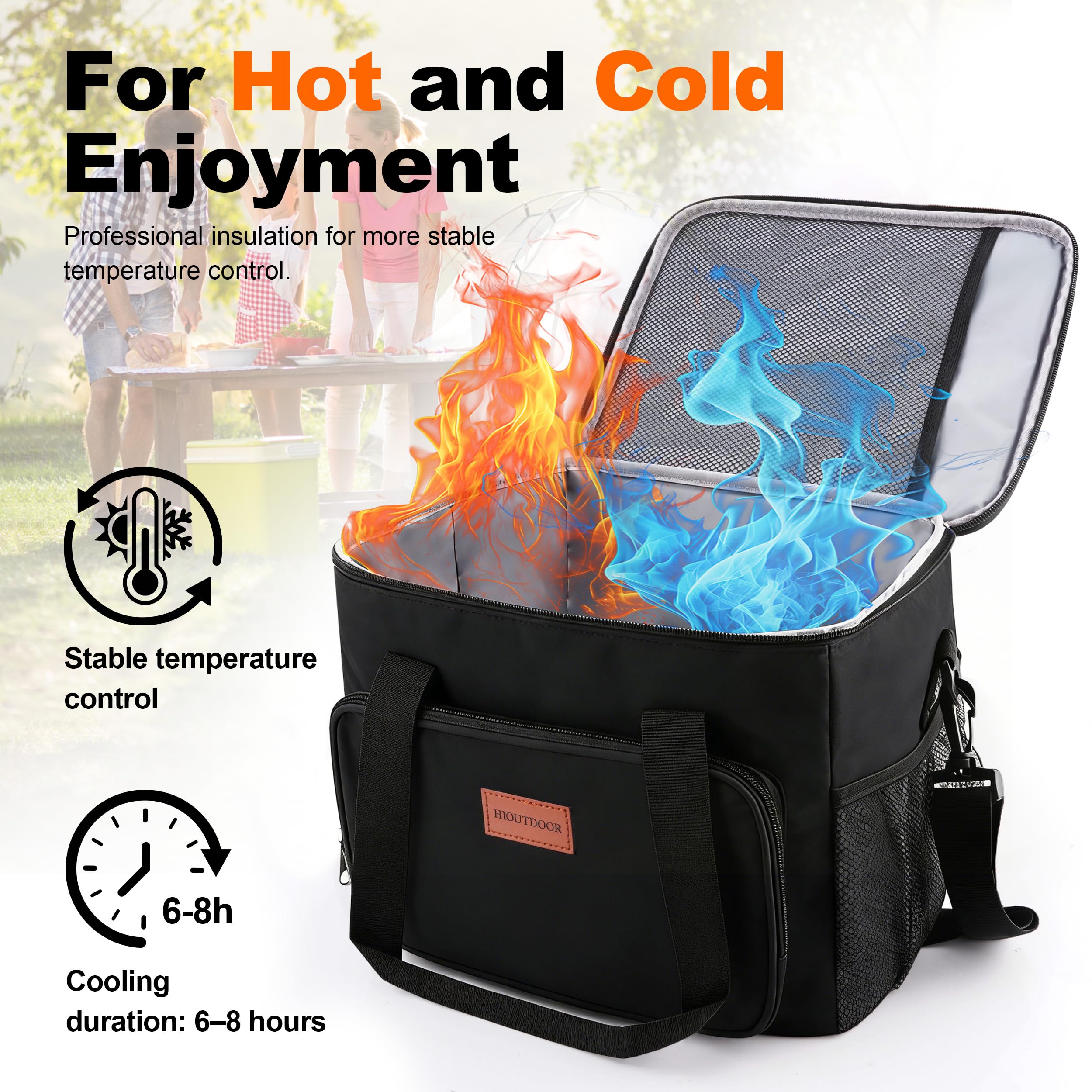 Isolierte Faltbare Kühltasche Lunchtasche wasserdichte Thermotasche Umhänge Tragetasche Für Herren Damen Unterwegs Picknick Brunch FrüHstück Mittag Einkauf