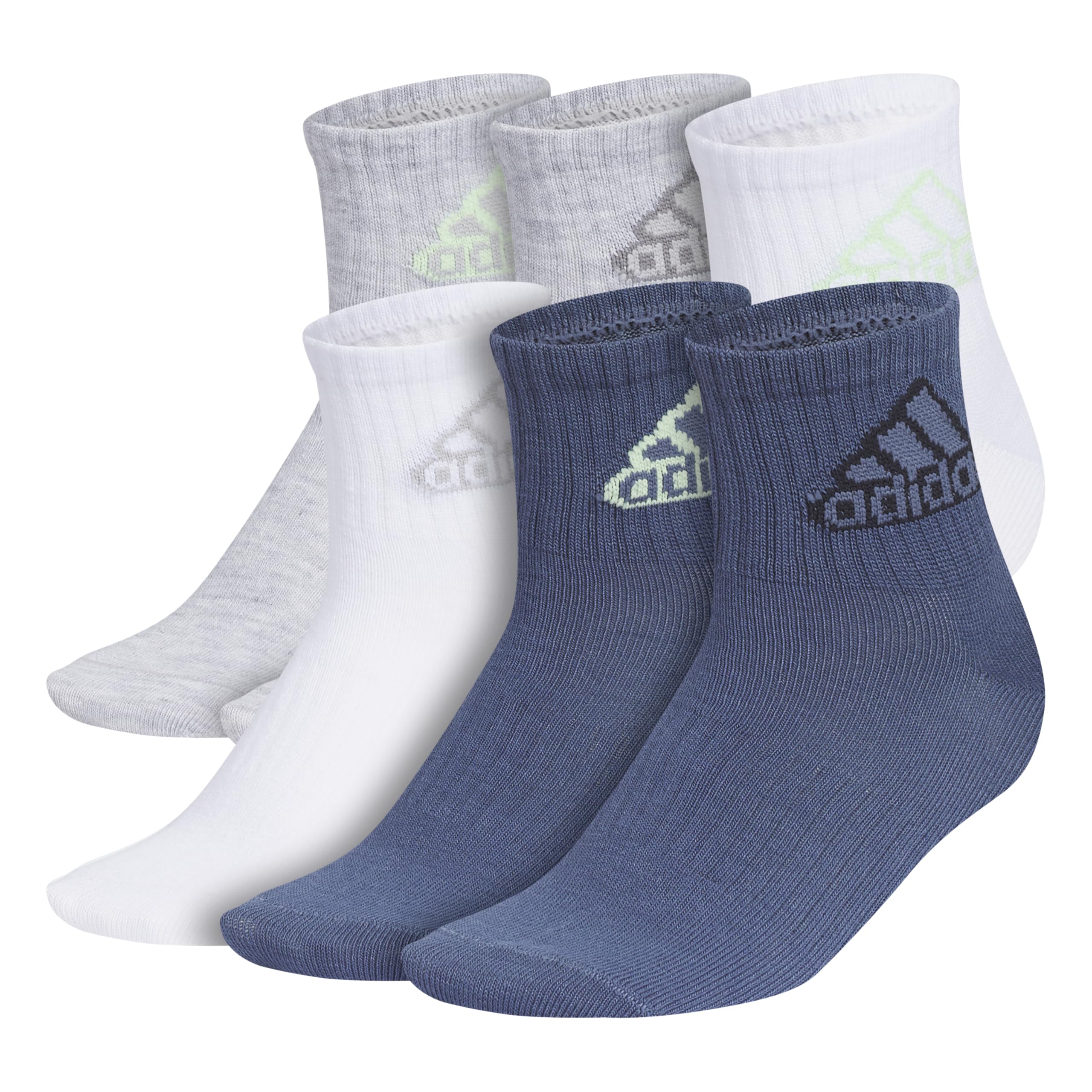 adidas Unisex Kids Quarter Ankle Socks for Boys and Girls Youth (6-pack) Superlite Breathable and Lightweight Discontinued