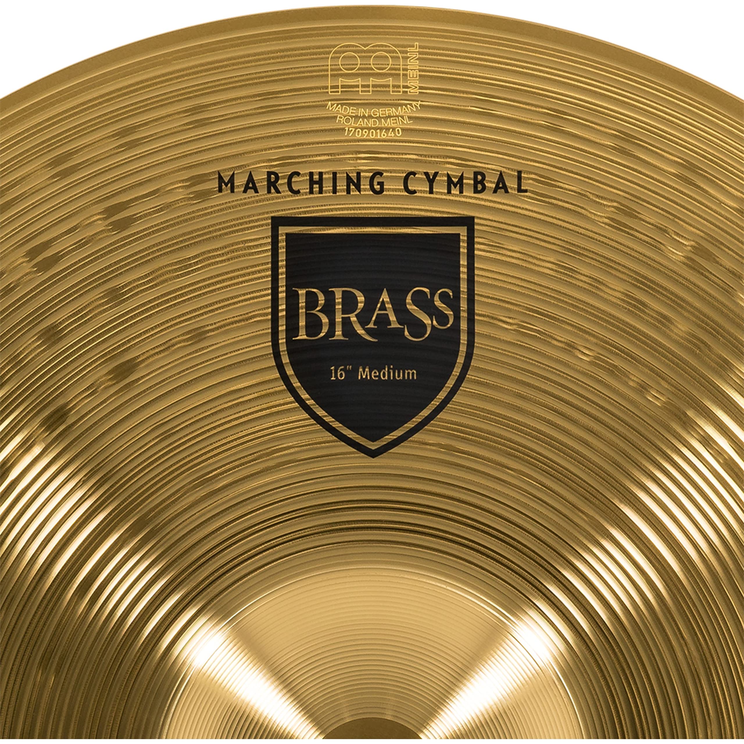 Meinl Cymbals MA-BR-16M Messing-Marschbecken im Paar inklusive Lederriemen und Pads 40,64 cm (16 Zoll)