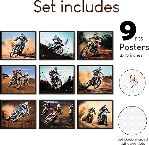 Miniatura 2 de 97 Decor Pósteres de motocross para pared, decoración de motocross para dormitorio de niños, regalos geniales de motocross para amantes de la moto