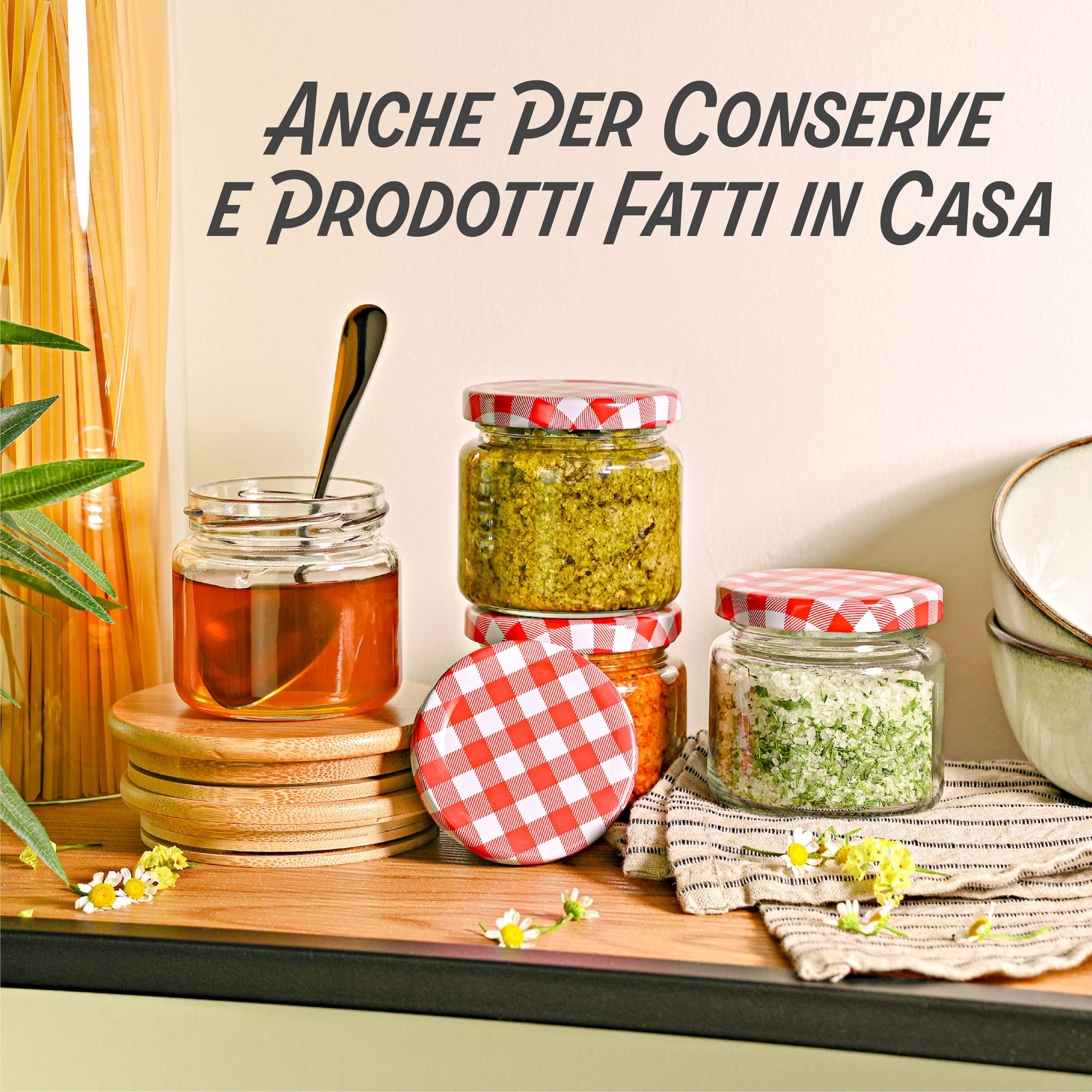 Praknu 25 Vasetti di Vetro da 125 ml - Con Etichette e Pennarello - Ermetici - Lavabili in Lavastoviglie - Ideali per Bomboniere