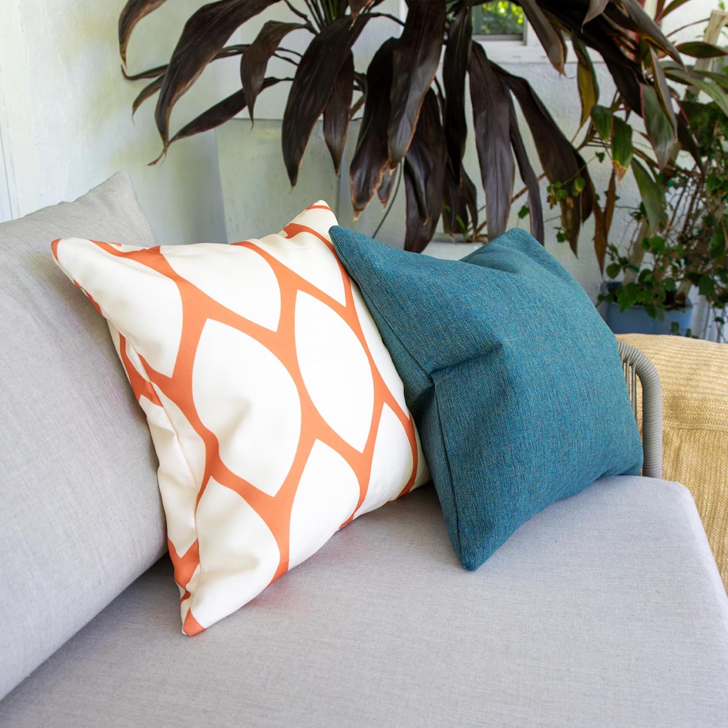 Big Joe Square Pillow Weatherproof Bean Bag Decor, Paprika Bella Sunmax, Durable Weather Resistant Fabric, 16 inches