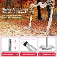 EMART Fotó Háttérállvány 3x3m - Állítható Esküvői Dekorációs Keret Stúdiófotózáshoz, Rendezvényekhez, Születésnapra, Virág és Lufi Tartó 5