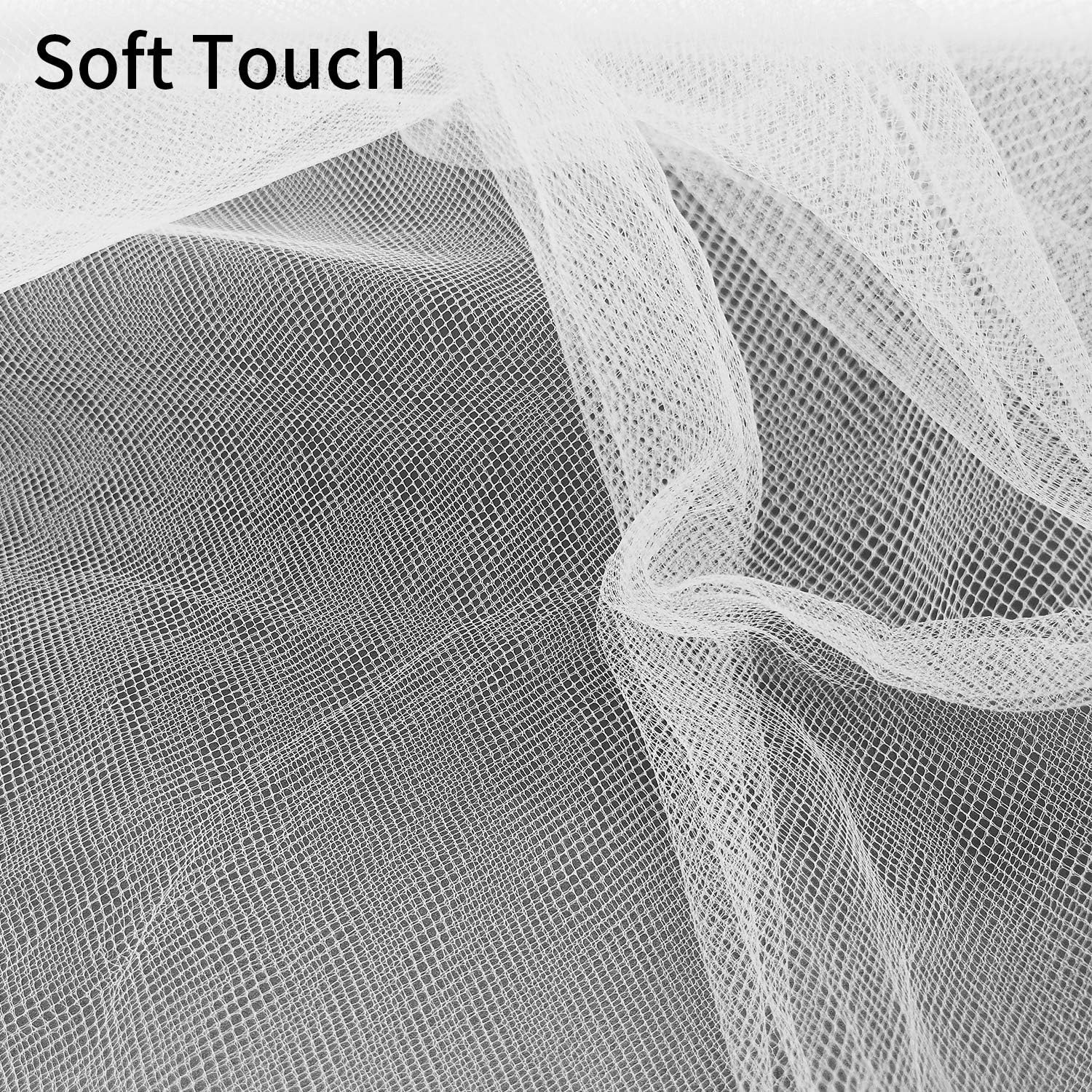 Tulle Fabric Roll Bolt 54 inch by 20 Yards (60 Feet) Wedding Party Decoration Bridal Shower Tutu, White