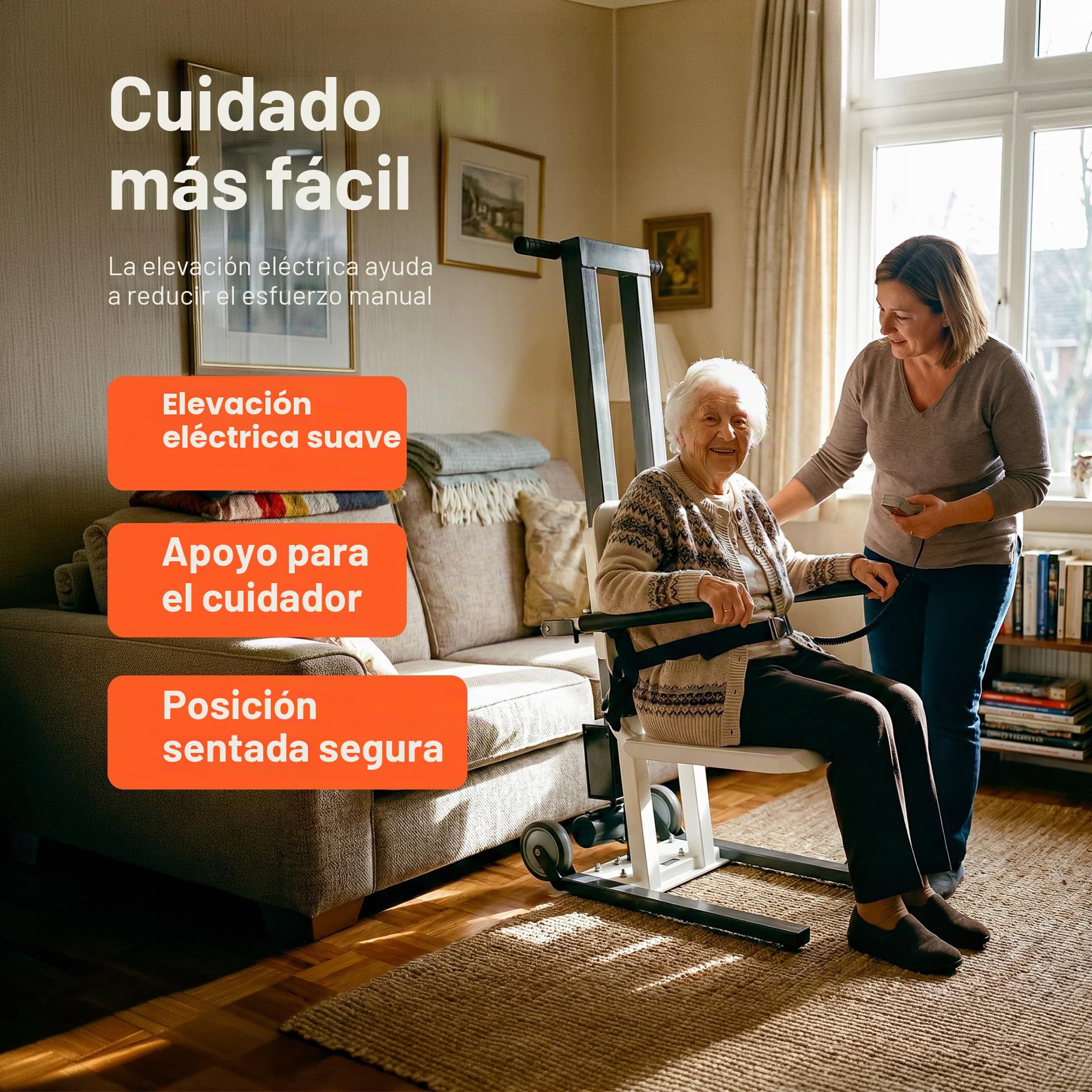 SuperHandy GoRise - Elevador eléctrico de suelo a pie, capacidad de 500 libras, asistencia de pie, portátil, ajustable, ergonómico, fácil almacenamiento, pendiente de patente (FS (elevación de piso))
