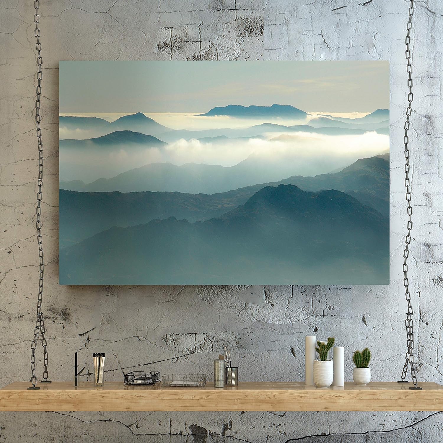 Renditions Gallery Landscape Pictures Artwork Giclee Print Canvas Art Ready to Hang for Home Wall Decor, 24x36, Winter Curve (AZV-WC17-IHLANDSCAPE35-R)