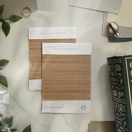 Miniatura 2 de MOOD Persianas de bambú personalizadas, tejidas, persianas romanas de bambú inalámbricas para ventanas y puertas (tejido naturalmente), madera de