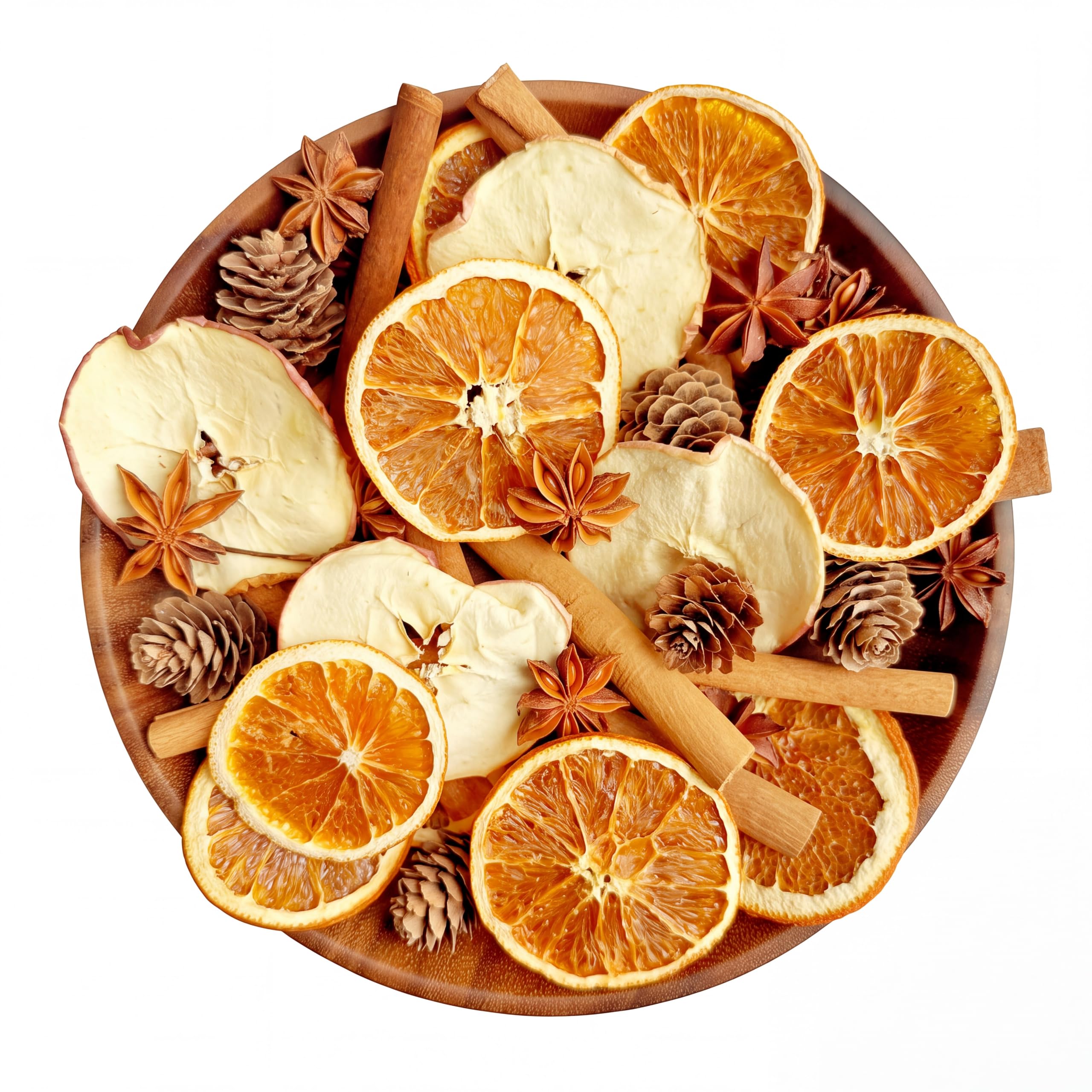 Siifert Sacchetto di potpourri essiccato all'arancia essiccata autunnale fette di mela essiccata bastoncini di cannella Anice stellato pigne, profumo autunnale profumo da piano cottura Potpourri