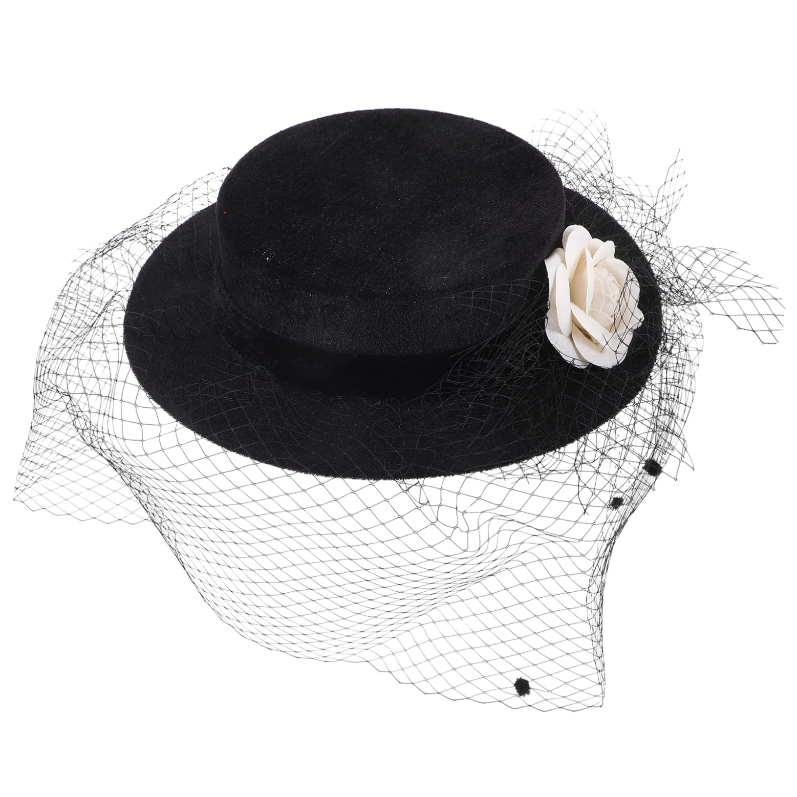 Black Hat W/ Gold Trim Fancy Church Party Special Funeral Ladies Polypropylene Black Womens Church Hat, Formal Church Hat, Mother of the  main image 3