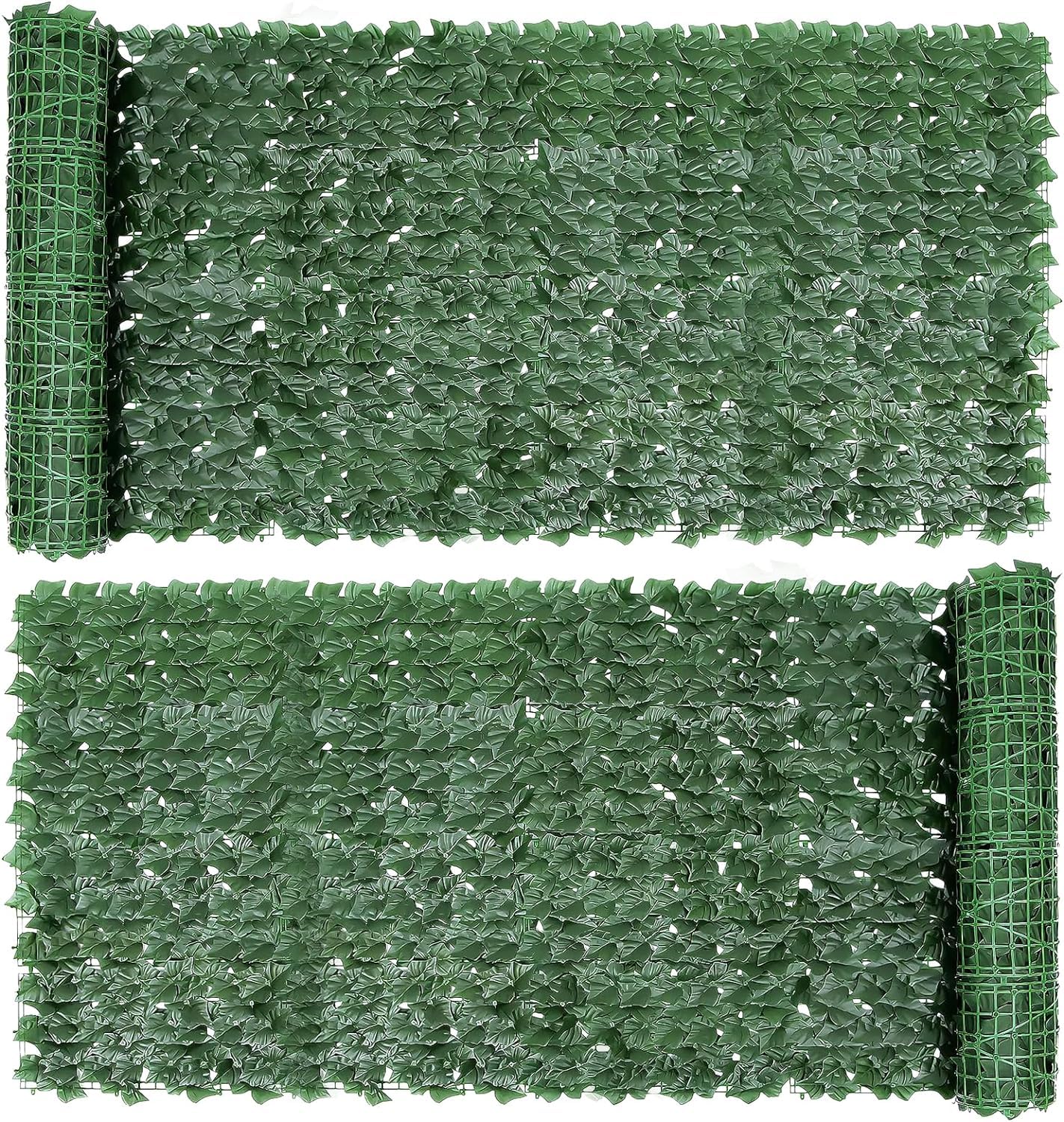 2PCS Artificial Ivy Privacy Fence Screen, 3mx1m Evergreen Leaf Decorative Fence, Artificial Ivy Leaf Hedge Fences Screen, UV Fade Protection for Wall Landscaping Balcony Garden Outdoor Decor