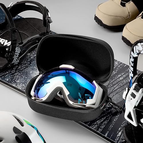 Miniatura 18 de NoCry Estuche para lentes de seguridad resistente al agua con clip, resistente y semiduro para lentes de sol grandes para hombres y mujeres con paño