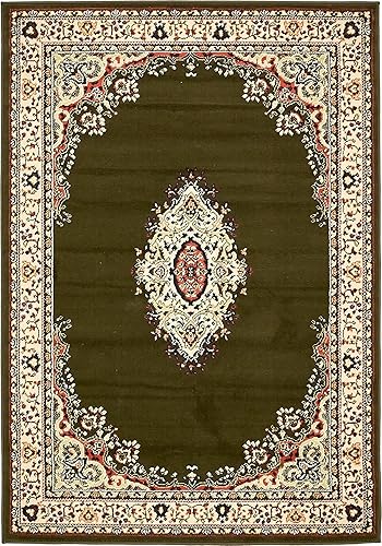 Vista 593 de Unique Loom Reza Collection- Alfombra, Polipropileno, Marrón Marrón/ marfil