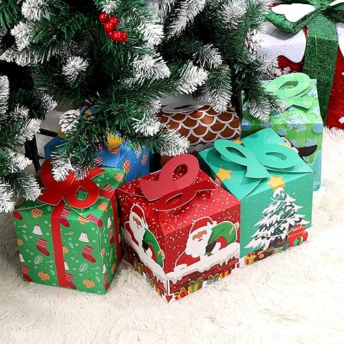 Miniatura 3 de 24 cajas de regalo de Navidad, cajas de regalo de Navidad para galletas, cajas de papel plegables de Navidad para pasteles de dulces, galletas,