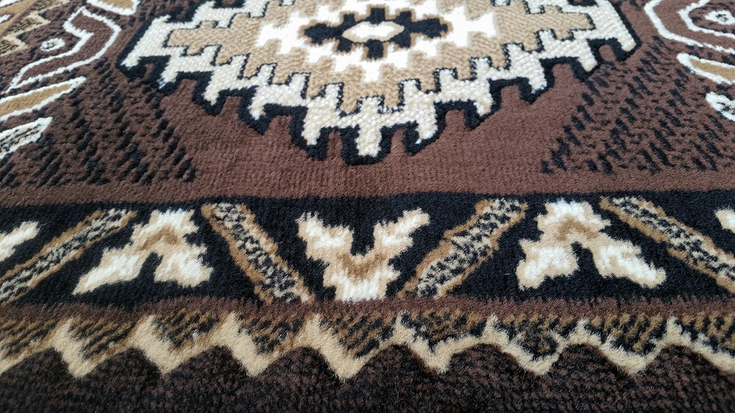 Southwest Native American Door Mat Area Rug Chocolate Brown Kingdom Design# D143 (2ftx3ft4in.)