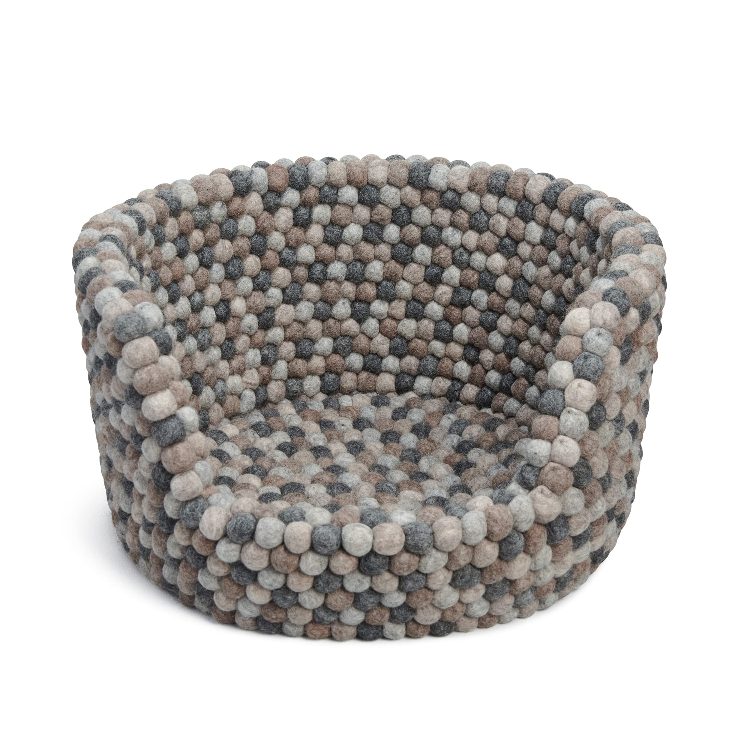 Everest Dog Bed, Handmade using felted wool, 100% New Zealand wool (L, Grey)
