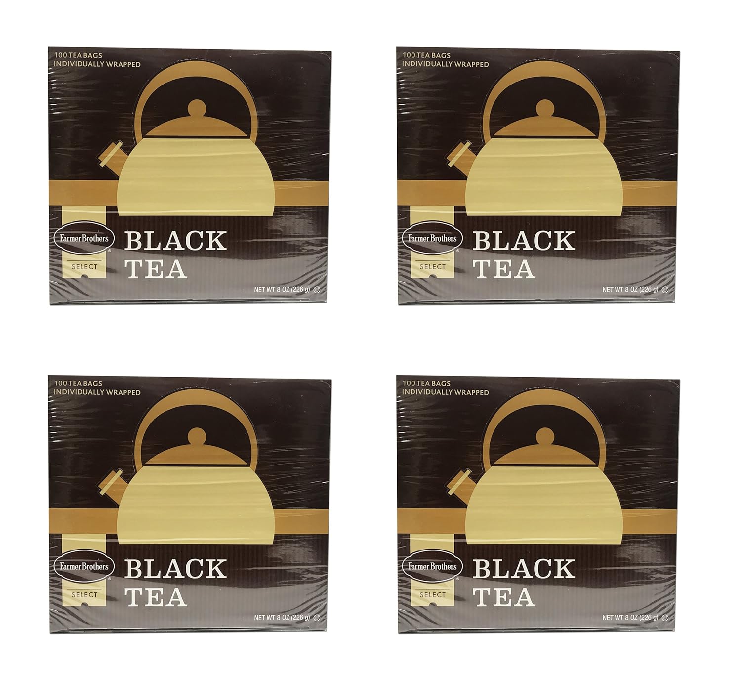 Farmer Brothers Tea Bags, Tea - Black Tea, 4 box 100 count