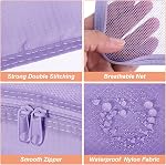PATIKIL 6 Set Packing Cube Travel Storage Bags Packing Luggage Organizer Bag Waterproof Clothing Laundry Bag Shoe Bag for Suitcases Travel Accessories, Purple