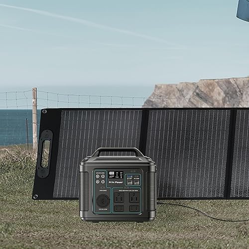 Miniatura 5 de Panel solar portátil de 100 W para estación de energía P302, salida de 20 V CC, cargador de panel solar plegable con USB-A USB-C DC 5521 para