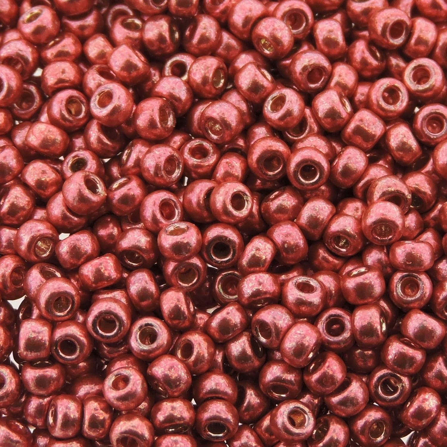 Light Cranberry 22 Grams Miyuki 8/0 Seed Bead Duracoat Galvanized 22 Gram