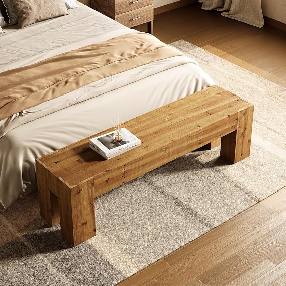 Solid Wood Entryway Bench