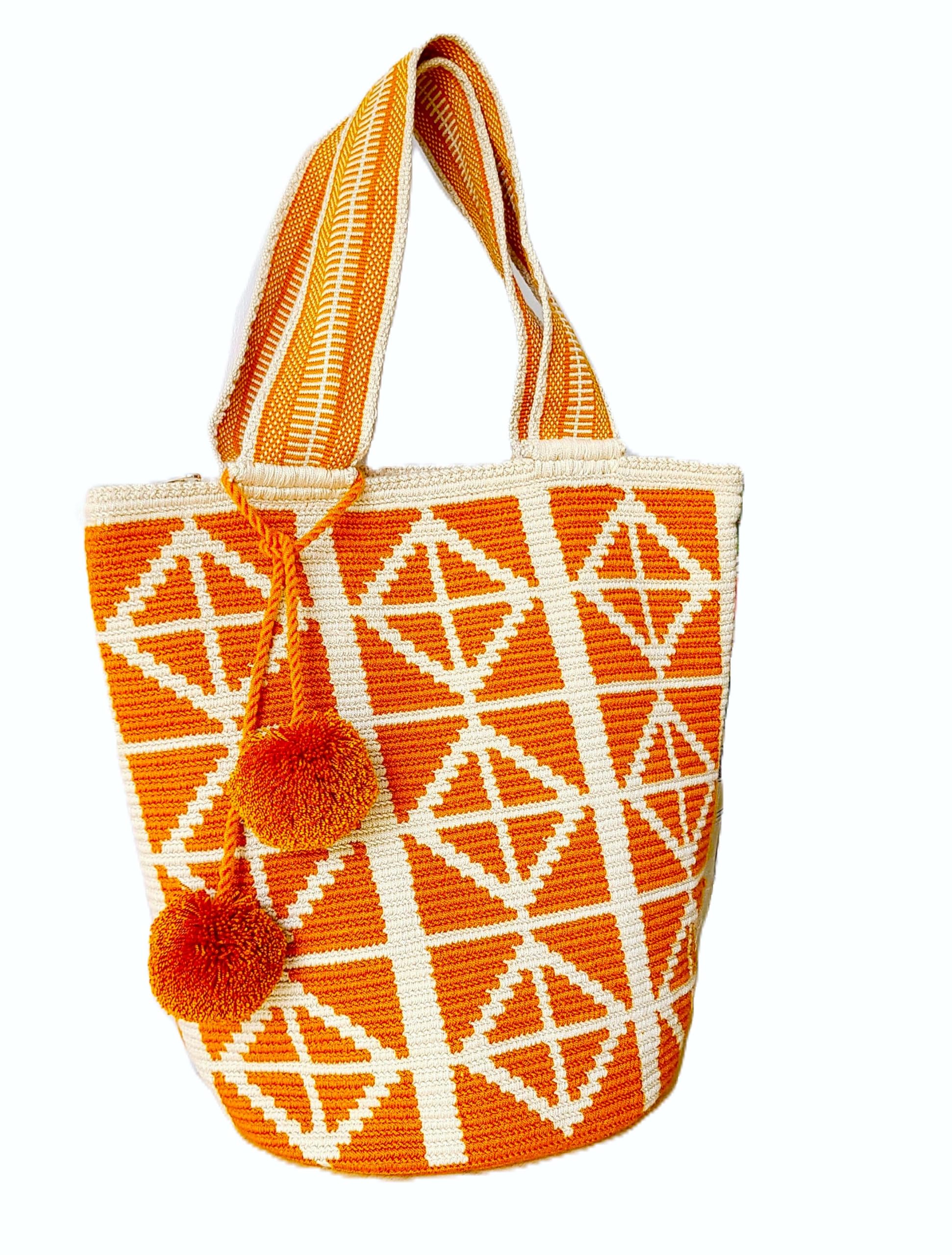 Terra Fusion Wayuu Tote Bag | Bolso hecho a mano | Ocre, Beige